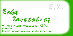 reka kosztolicz business card